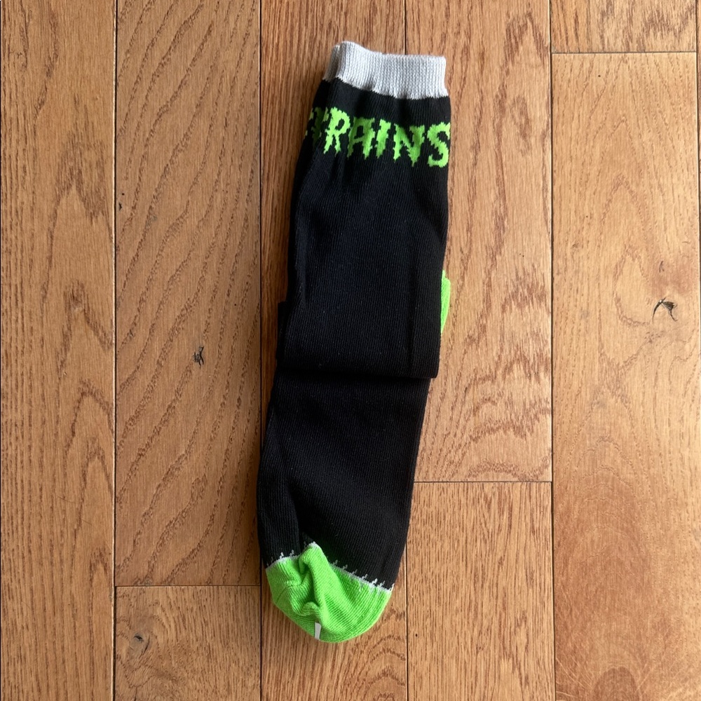 Sourpuss Black and Neon Green Eat Brains Socks